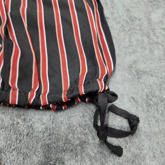 By Anthropologie Women's Red/Black Silky Striped Ankle Tie Jogger Pants Size S - Picture 9 of 10